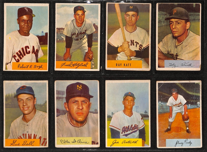 Lot Of 74 1954 Bowman Baseball Cards w. Ralph Kiner